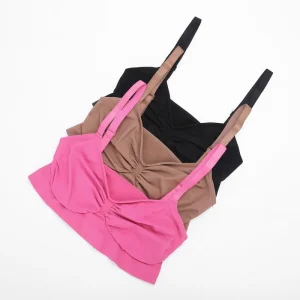 Hexin Multiple Solid Colors Wireless Skin Friendly Bra Hide Back Fat Removable Cups Seamless High Quality Bra for Women