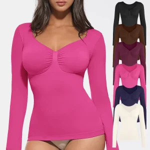 Hexin Private Label Diamond Neck Tummy Control Women’s Tops Camisole Seamless Body Shaper Shapewear for Women