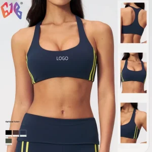High Elastic Yoga Bra Bare Feeling Halter Shockproof High Impact Fitness Top Women Sports Vest