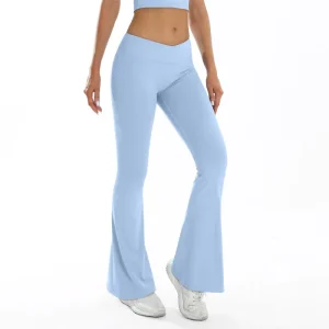 High Elasticity Tight Hip Lift Flare Yoga Pants Cross High Waist Women’s Sports Pants Quick drying Breathable Sports Leggings