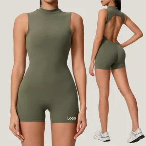 High Intensity Ladies Jumpsuits Backless Sports Rompers Workout Bodysuit Gym Fitness Jumpsuits One Piece Yoga Women