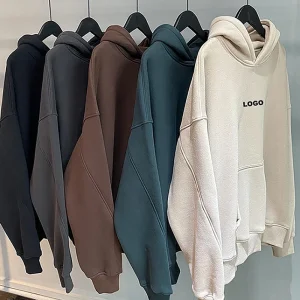 High Quality 100% Cotton Fleece Lined 350g Oversized Pullover Hoodies Spring Custom Printed Front Logo Embroidery