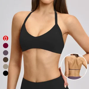 High Quality Adjustable Straps Sports Yoga Crop Top Custom Logo Women’s Back Hollow Out Running Workout Sports Bra For Women