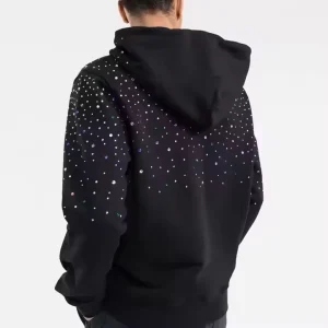 High Quality Custom 100% Cotton Men’s Clothes Colored Diamond Asbestos Pullover Hoodie Heavyweight Rhinestone embellished Hoodie