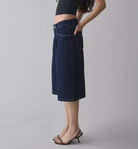 High Quality Custom Logo Casual Baggy Women’s Denim Blue Jeans Shorts Plus Size Straight Streetwear Loose Breathable Washed High