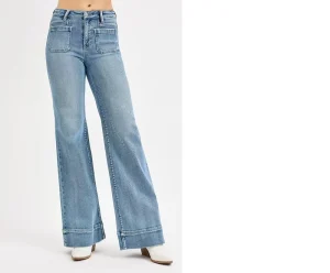 High Quality Custom Women’s Loose Fit Light Wash Denim Jeans Breathable Simple Solid Patch Pockets Waist for Spring