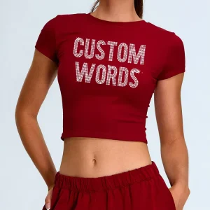 High Quality Custom Y2K T Shirt Sport Crop Top Cotton Slim Fit T Shirt Custom Printing And Embroidered Womans Clothing