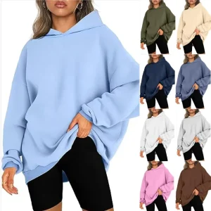 High Quality Hooded Hoodies Casual Women’s Hoodie Sweatshirt Winter Autumn Long Sleeves Heavyweight Red Hoodies