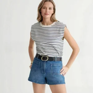 High Quality Navy Blue Women’s Casual Shorts with Front Pockets Summer Cotton Chino Shorts Ladies Fashion Utility Cargo Shorts