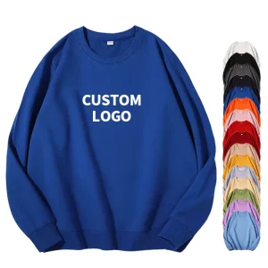 High Quality OEM Pullover Plain Dyed Plush Blank Jogger White Crewneck Cotton Custom Hoodie Crew Neck Sweatshirt