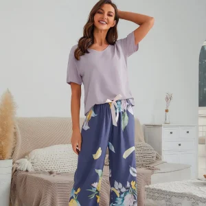 High Quality Pajamas Set for Women Loungewear Two Piece Set Sleepwear