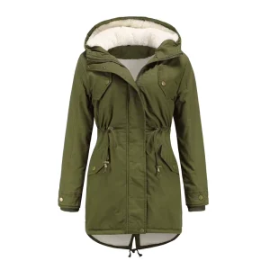 High Quality Plus Size S – 5XL Autumn and Winter New Women’s Customization Coat Solid Color Hooded Thick Coat Cotton Jacket OEM