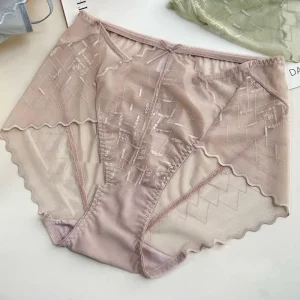 High Quality Women Mid Waist Stylish Design Ladies Soft Breathable Briefs Cotton Crotch Comfortable Lace Underpants