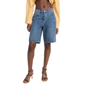 High Quality Women’s Baggy Mid-Length Denim Shorts Loose Fit Casual Style with Washed Technics Summer Waist Logo