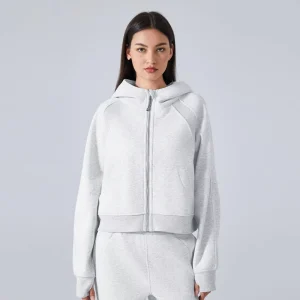 High Quality Women’s Zipper Hoodies Long Sleeves Breathable Oversized Heavy Weight Sweatshirts Nylon