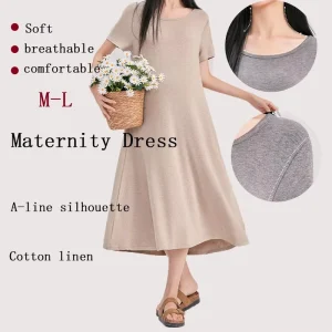High Stretch A line Midi Length Maternity Skirt Plus Size Pregnant Women