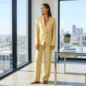 High Stretch Women’s Suit Set 78%Poly 15%Rayon 7%Spandex Soft Touch Wrinkle-Resistant Business Office Wear