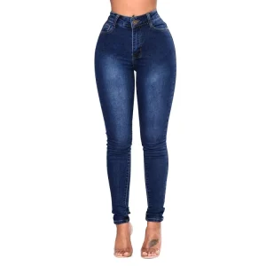 High Waist Elastic Women Jeans Ninth Pants Denim Pencil Jeans