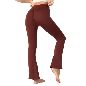 High Waist Quick Drying Women’s Yoga Pants Peach Hip Bell Bottoms Fitness Sports Micro Stretch Wide Leg Leggings