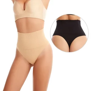 High Waist Seamless Firm Control Shapewear Shorts Open Butt G String Breathable 2 Piece Women’s Underwear Thong Panties