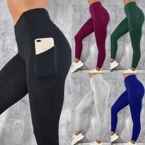 High Waist Yoga Leggings with Pockets Tummy Control Gym Tights Squat Proof Running Pants Fitness Workout Leggings for Women