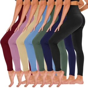 High Waisted Black Tights Yoga Pants for Women Non See Through Workout Leggings Tummy Control Casual Style Breathable Knitted