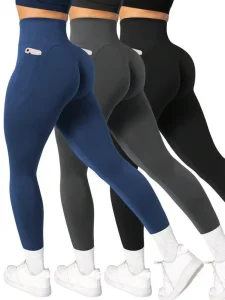 High Waisted Compression Seamless Leggings Butt Lift Pants Womens Leggings With Pockets Yoga Leggings