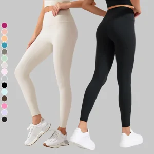 High Waisted Sports Women Free Size Tummy Control Nylon Gym Workout Leggings