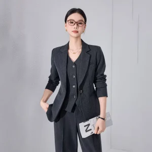 High end Women’s Spring Temperament Professional Wear Suit Vest Formal Three piece Suit