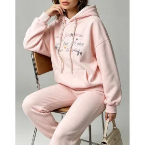 High quality Customized LOGO Casual Women’s Hooded Sweatshirt Suitable for Autumn and Winter Fashion Loose Women’s Top