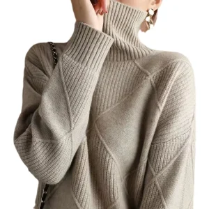 High quality High neck Sweater for Ladies Loose fitting Sweater Autumn and Winter