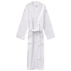 High-quality Long Sleeves Couple Silk Pajamas Beauty Salon Knee-long Kimono Cotton Hotel Bathrobe