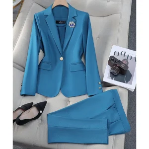 High quality purple Regular Fit Elegant Casual Professional Business Women’s Suit Set Two piece Anti Wrinkle