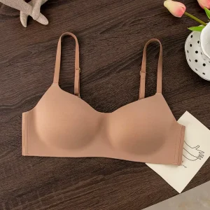 High quality underwear seamless bra solid color gathering no underwire women’s thin bra