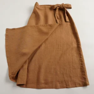 High-waisted Lace-up Skirt Organic Hemp Half Length Skirt for Women