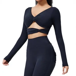Hooded Women’s Sports Underwear Nine Quarter Sleeve Beautiful Back Removable Yoga Tight Outdoor Sports Running Fitness Top