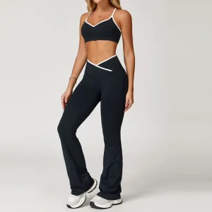 Hot Sell Contrast Set Activewear Workout Manufacturing Yoga Women’s Gym Sports Womens Fitness Clothing