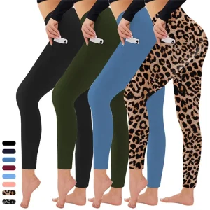 Hot Selling European American High Waist Yoga Leggings Leopard Print Nine Point Yoga Plus Size Women’s Leggings