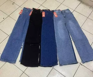 Hot Selling Women’s Jeans Loose Wide Leg Pants Casual Versatile Jeans Fashionable Printed Women’s Jeans Random Delivery