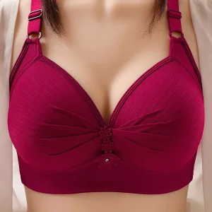 I 0728 Factory Thin Mold Cup High Support Women’s Bra for Middle Aged Elderly Comfortable Underwear Three Row Buckle Bra