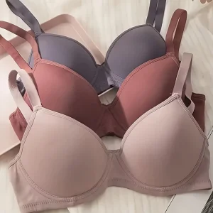 IBGUH Solid Color Brassier Thin Cup Underwire Push up Bra 75B Back Buckle Two Hook and eye Bras for Women