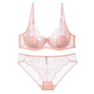 INTIFLOWER Customized Breathable Lace Lingerie Women Bra Panties Set Two Piece Bra and Panties