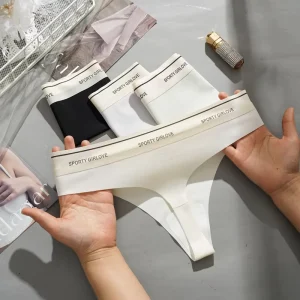 Ice Silk Seamless Women’s Underwear Thong Sexy Yoga Exercise Fitness One piece Low Waist Triangle T Pants Summer