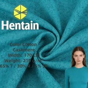 In Stock 210g TRicot Yarn Dyed Plain Stretch Knit Fabric Color Cotton Cashmere Two-Tone For Girls Casual Sets & Base Layer