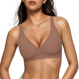 In Stock EU Size Seamless Jelly Bra Women Wireless V Neck Traceless Bralette Support Stay In Place Invisible S 3XL Pius Size Bra