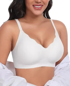 In Stock No Steel Rings For Comfortable Support Jelly Bras For Women Seamless Push Up Bras Scalloped Edge Breathable Bralette