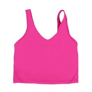(In Stock) Women’s High Support Spandex Nylon U back Vest Crisscross Straps Sports Bra Fitness Nude Feel Shockproof Push Up Yoga