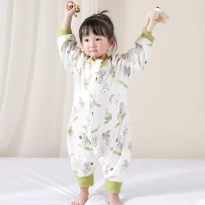 Infant Sleepwear Built in Shock absorbing Layer Detachable Sleeves Leg Separators Made 100% Cotton 1 3 Years Summer Spring