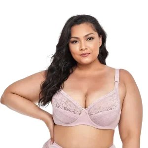 Intiflower H12510 New Plus Size Women’s Bra Sexy Lace Gathered Thin Underwear Top for Big Busts