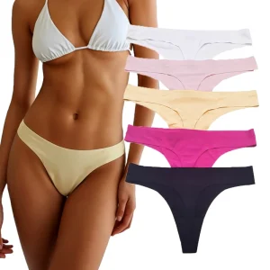 Invisible Breathable Lightweight Seamless C string Bikini No Show Thong Panties Ladies Briefs Soft Stretch Underwear for Women